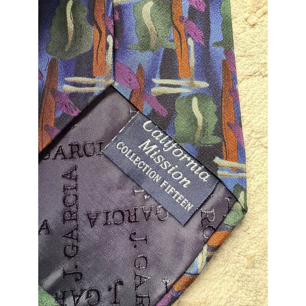 Jerry Garcia California Mission Collection 15 100% Silk Tie Abstract Multicolor - Picture 4 of 4